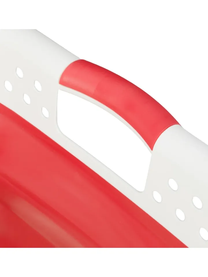 relaxdays Wäschekörbe & -Ständer<Wäschekorb in Rot - (B)61 x (H)27 x (T)45,5 cm