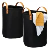 relaxdays Wäschekörbe & -Ständer<Wäschekorb in Schwarz - 28 Liter