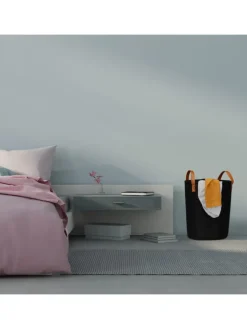 relaxdays Wäschekörbe & -Ständer<Wäschekorb in Schwarz - 28 Liter