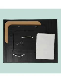 relaxdays Wäschekörbe & -Ständer<Wäschekorb in Schwarz - (B)40 x (H)60 x (T)30 cm