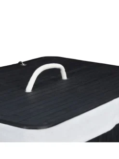 relaxdays Wäschekörbe & -Ständer<Wäschekorb in Schwarz - (B)40 x (H)60 x (T)30 cm