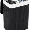 SONGMICS Wäschekörbe & -Ständer<Wäschekorb in Schwarz/ Weiß - (B)40 x (H)60 x (T)30 cm