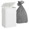 relaxdays Wäschekörbe & -Ständer<Wäschekorb in Weiß - (B)52 x (H)63 x (T)32 cm