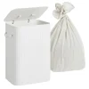 relaxdays Wäschekörbe & -Ständer<Wäschekorb in Weiß - (B)40 x (H)60 x (T)30 cm