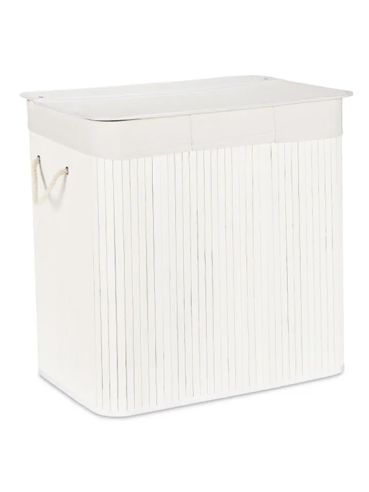 relaxdays Wäschekörbe & -Ständer<Wäschekorb in Weiß - (B)62,5 x (H)62 x (T)42,5 cm