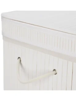 relaxdays Wäschekörbe & -Ständer<Wäschekorb in Weiß - (B)36 x (H)63 x (T)36 cm
