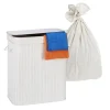 relaxdays Wäschekörbe & -Ständer<Wäschekorb in Weiß - (B)52 x (H)60 x (T)32 cm