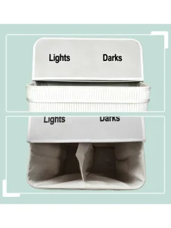 relaxdays Wäschekörbe & -Ständer<Wäschekorb in Weiß - (B)52 x (H)60 x (T)32 cm