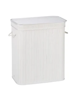 relaxdays Wäschekörbe & -Ständer<Wäschekorb in Weiß - (B)55 x (H)63 x (T)35 cm