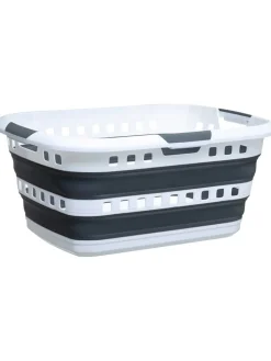 Joybos Wäschekörbe & -Ständer<Wäschekorb in Weiß/ Grau - (B)61,5 x (H)27,2 x (T)45 cm
