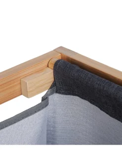 relaxdays Wäschekörbe & -Ständer<Wäschekorb Regal in Natur/ Grau - (B)68 x (H)65 x (T)33 cm