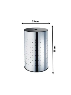 kobolo Wäschekörbe & -Ständer<Wäschekorb STEELWASH55 in Silber
