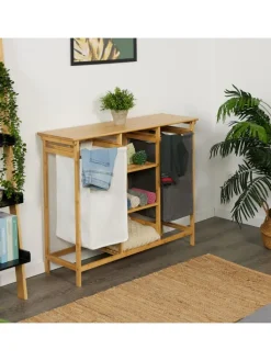 relaxdays Wäschekörbe & -Ständer<Wäschekorbregal in Mehrfarbig - (B)100 x (H)80 x (T)32 cm