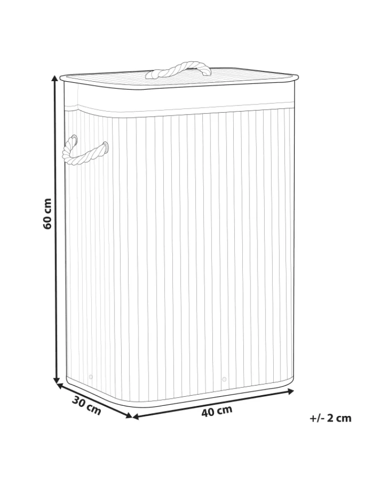 Beliani Wäschekörbe & -Ständer<Wäschekörbe KOMARI in Grau/Weiß - (W) 40 x (H) 60 x (L) 30 cm