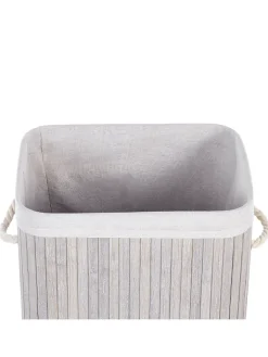 Beliani Wäschekörbe & -Ständer<Wäschekörbe KOMARI in Grau/Weiß - (W) 40 x (H) 60 x (L) 30 cm