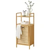en.casa Badezimmermöbel<Wäscheregal Rendalen Bambus in Beige (L)40cm (B)30cm (H)95cm