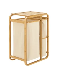 en.casa Wäschekörbe & -Ständer<Wäschesammler Evenes in Beige (H)70.5cm (B)49.5cm (T)33cm