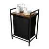 relaxdays Wäschekörbe & -Ständer<Wäschesammler in Schwarz/ Braun - 65 L