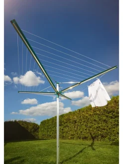 Leifheit Wäschekörbe & -Ständer<Wäscheschirm "Linomatic 500 deluxe" in Türkis/ Silber - (H)225 cm