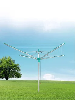 Leifheit Wäschekörbe & -Ständer<Wäscheschirm "Linomatic 500 Easy" in Türkis - (L)203 cm