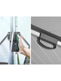 Leifheit Wäschekörbe & -Ständer<Wäscheschirm "Linomatic 500 Plus" in Silber/ Schwarz - (H)172 cm