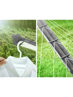 Leifheit Wäschekörbe & -Ständer<Wäscheschirm "Linomatic 500 Plus" in Silber/ Schwarz - (H)172 cm