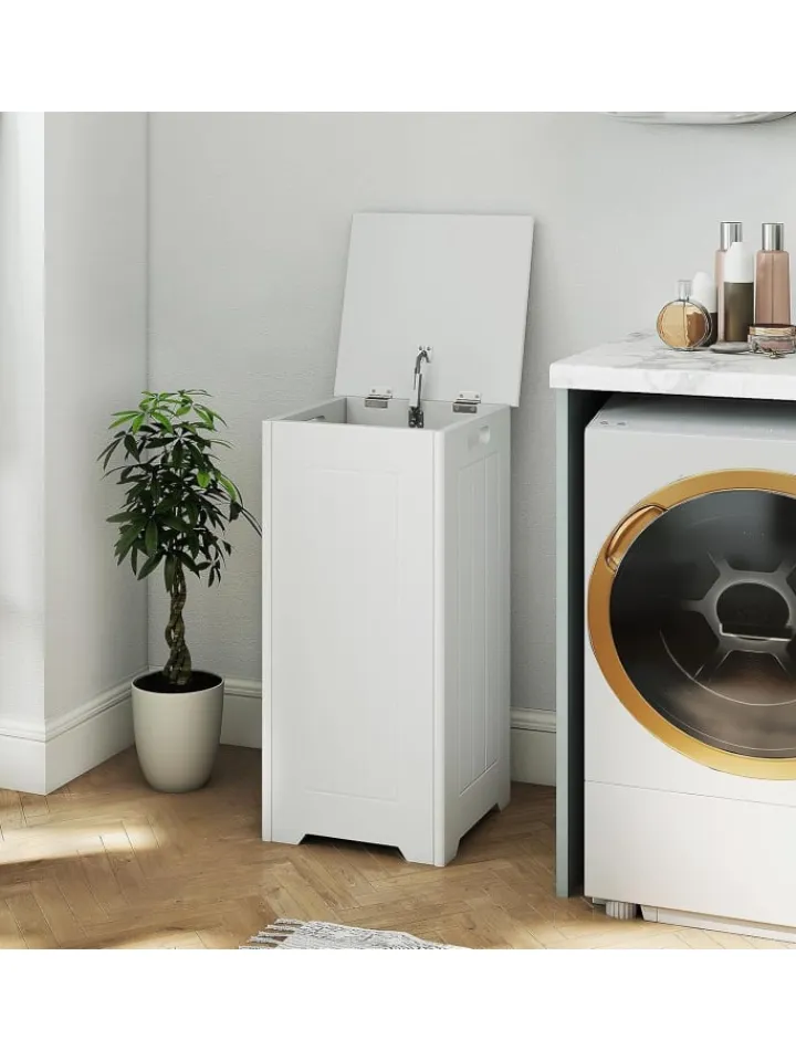 COSTWAY Wäschekörbe & -Ständer<Wäscheschrank freistehend in Weiß