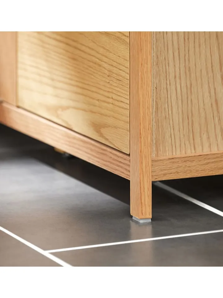 SoBuy Badezimmermöbel<Wäscheschrank in Natur - (B)80 x (H)90 x (T)35cm