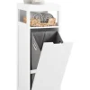 SoBuy Badezimmermöbel|Badmöbel<Wäscheschrank in Weiß - (B)30 x (H)90 x (T)30cm