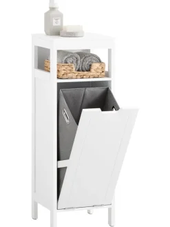 SoBuy Badezimmermöbel|Badmöbel<Wäscheschrank in Weiß - (B)30 x (H)90 x (T)30cm