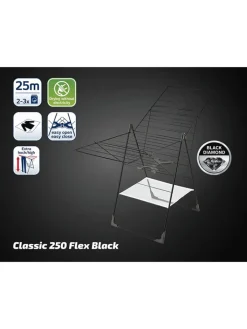 Leifheit Wäschekörbe & -Ständer<Wäscheständer "Classic 250 Flex" in Schwarz - (B)151 x (H)94 cm
