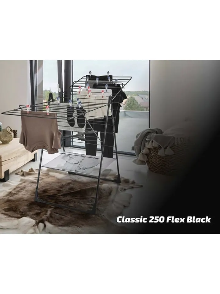 Leifheit Wäschekörbe & -Ständer<Wäscheständer "Classic 250 Flex" in Schwarz - (B)151 x (H)94 cm