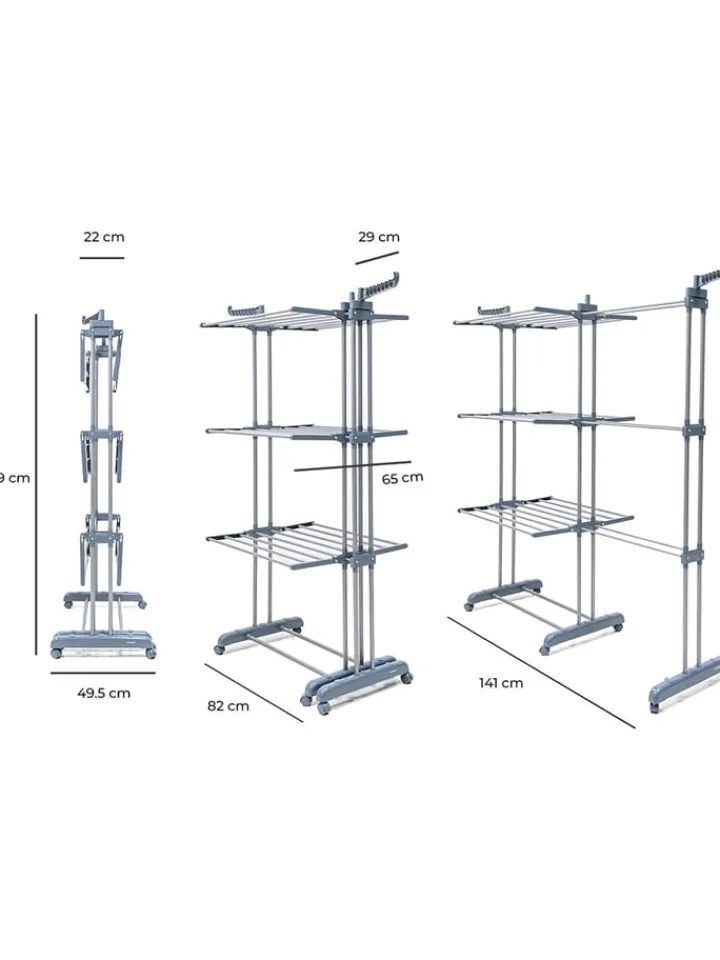 InnovaGoods Wäschekörbe & -Ständer<Wäscheständer "Dolver XL" in Grau