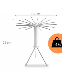 relaxdays Wäschekörbe & -Ständer<Wäscheständer in Weiß/ Silber - (H)121 x Ø112 cm