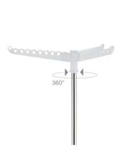 relaxdays Wäschekörbe & -Ständer<Wäscheständer Kleiderbügel in Silber/ Weiß - (B)62 x (H)150 x (T)52 cm