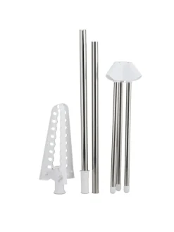 relaxdays Wäschekörbe & -Ständer<Wäscheständer Kleiderbügel in Silber/ Weiß - (B)62 x (H)150 x (T)52 cm