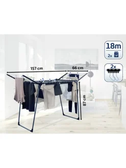 Leifheit Wäschekörbe & -Ständer<Wäscheständer "Pegasus 180" in Anthrazit - (B)157 x (H)66 x (T)87 cm