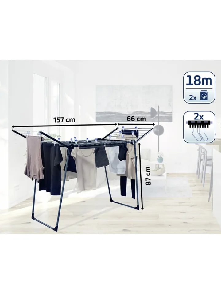Leifheit Wäschekörbe & -Ständer<Wäscheständer "Pegasus 180" in Anthrazit - (B)157 x (H)66 x (T)87 cm