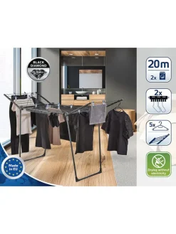 Leifheit Wäschekörbe & -Ständer<Wäscheständer "Pegasus 200" in Schwarz - (B)167 x (H)107 cm