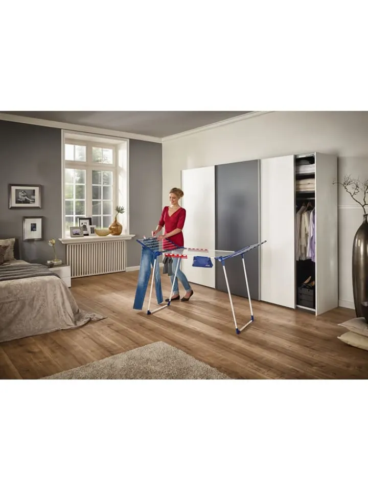 Leifheit Wäschekörbe & -Ständer<Wäscheständer "Pegasus 180 Solid Plus" in Dunkelblau/ Weiß - (B)157 cm