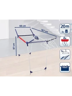 Leifheit Wäschekörbe & -Ständer<Wäscheständer "Pegasus 200 VS" in Dunkelblau - (H)107 cm
