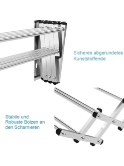 COSTWAY Wäschekörbe & -Ständer<Wäscheständer Wandmontage 86cm in Silber