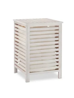 relaxdays Wäschekörbe & -Ständer<Wäschetruhe in Weiß - 52 l