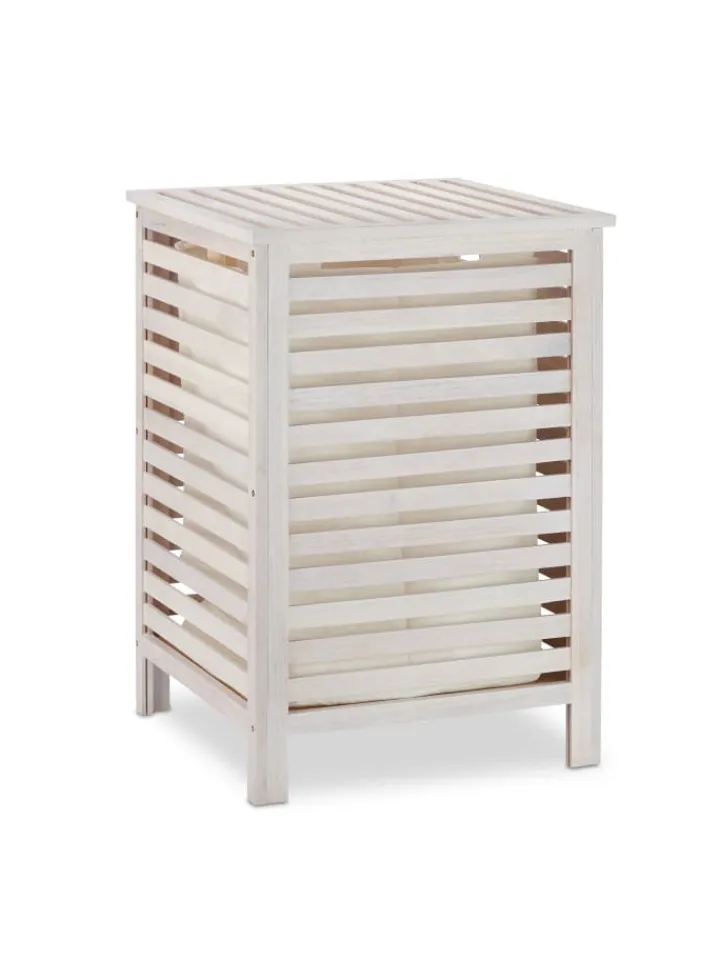 relaxdays Wäschekörbe & -Ständer<Wäschetruhe in Weiß - 52 l