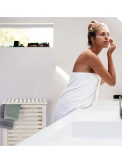 relaxdays Wäschekörbe & -Ständer<Wäschetruhe in Weiß - 52 l