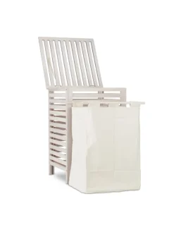 relaxdays Wäschekörbe & -Ständer<Wäschetruhe in Weiß - 52 l