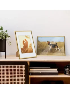 relaxdays Foto & Video<2x Bilderrahmen A4 in Gold