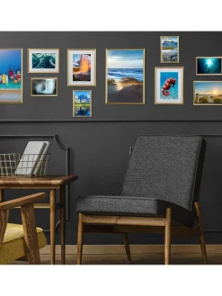 relaxdays Foto & Video<2x Bilderrahmen A4 in Gold