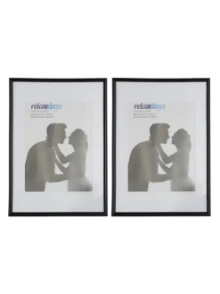 relaxdays Foto & Video<2x Bilderrahmen A4 in Schwarz