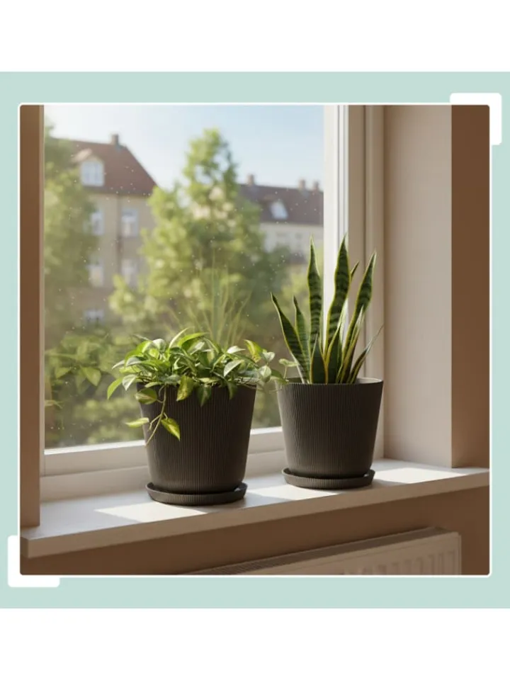 relaxdays Pflanzen & Zubehör<2x Blumentopf in Dunkelgrau - (H) 20 x Ø 20 cm